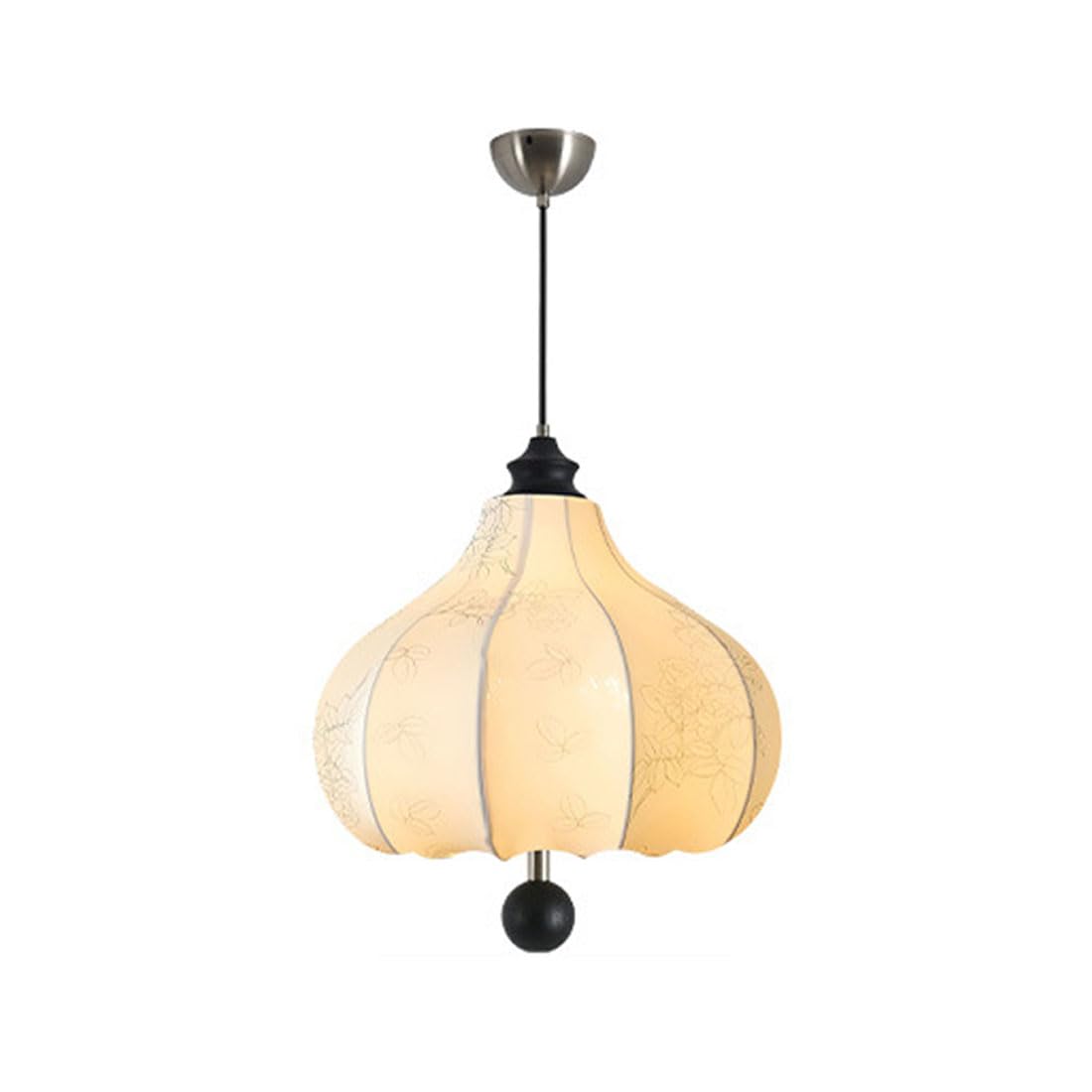 KXEcoLife Vintage style fabric chandelier, French pattern bedroom dining room bar solid wood cloakroom romantic light fixtures,B,40CM