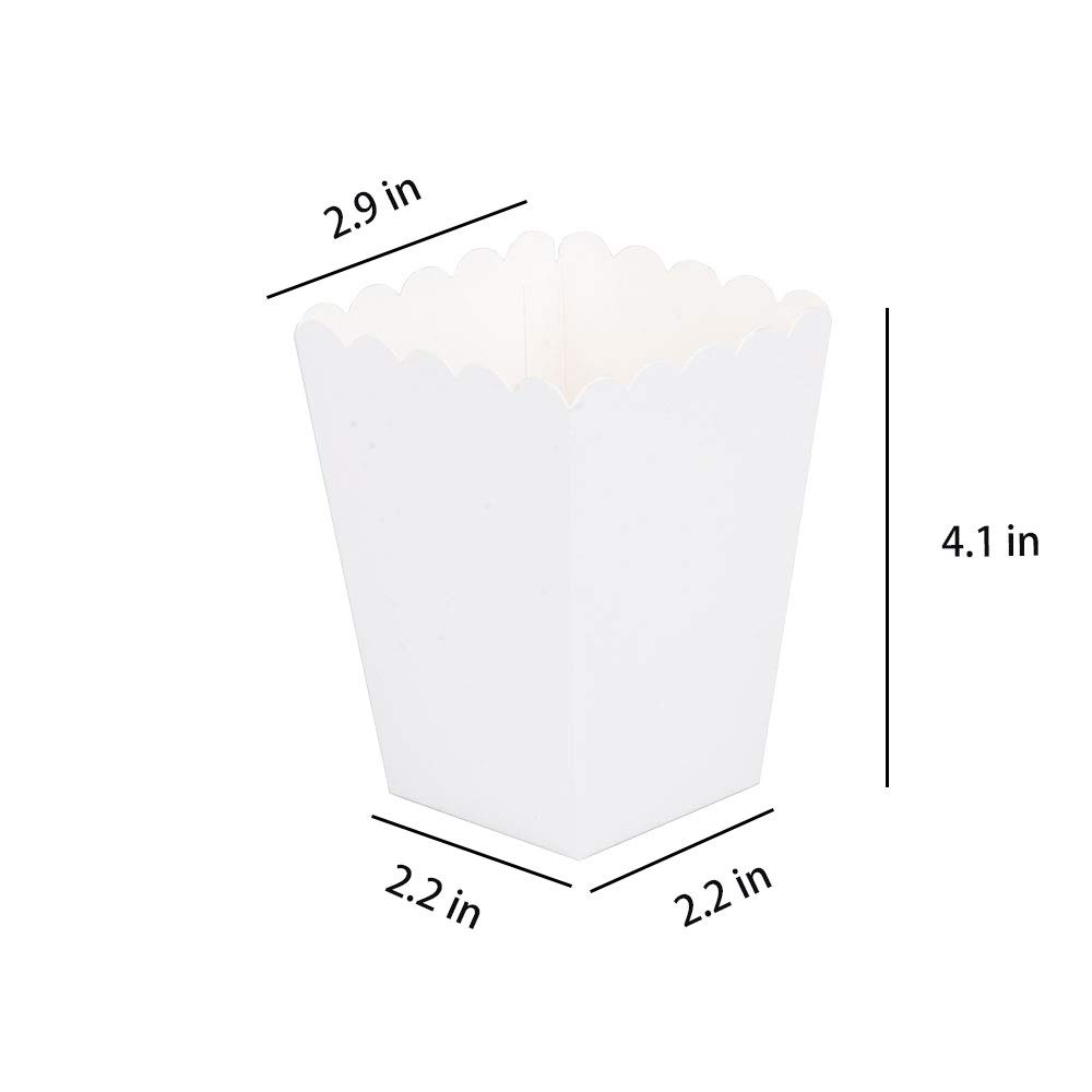 We Moment Cajas de palomitas de maíz blancas para suministros de fiesta, paquete de 36