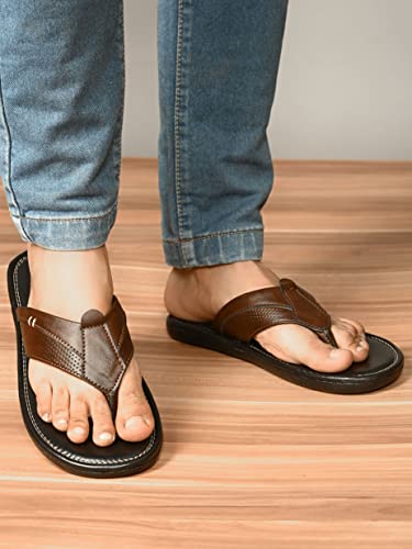 Image of San Frissco Men's Sandal Summer Chappal with Sturdy Grip /Ultra Soft Lightweight Durable Chappal for Outdoor Use /Festive Ethnic Wedding Slip on Slippers for Men