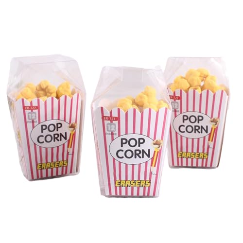 2pc Cute Cartoon Popcorn Shaped Eraser Box Creative Eraser Set-Box