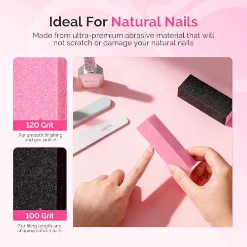 Image of MelodySusie Manicure Tools Kit Nail Care Kit with Files, Buffer Blocks,Cuticle Nipper, Pusher and Rose Cuticle Oil 28ML for DIY Nail Manicure and Nail Care