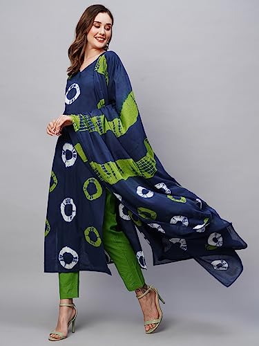 Image of ANNI DESIGNER Women Cotton Blend Kurta Pant With Dupatta