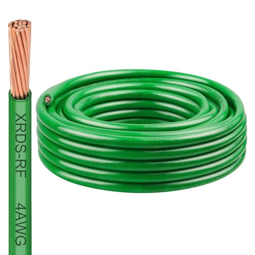 Image of 4 AWG THHN Stranded Bare Copper Wire 25FT Green Grounding Wire, Electrical Wire, 600V Rated Building Wire, Ideal for Panel Wiring, Grounding, Lighting Circuits, Control Systems