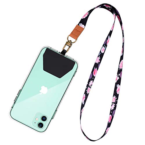 Supgear Tour de Cou Telephone, Universelle Portable Lanière Courroie de Téléphone Cordon Tour de Cou Attache de téléphone pour la Plupart des Smartphones(Rose) Cover