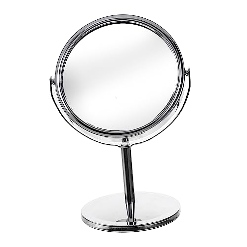 HONMEET Small Round Desk Makeup Mirror Double Sided Vanity Mirror 360° Rotation for Women Mirr