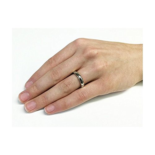 4mm Sterling Silver High Polish Plain Dome Tarnish Resistant Comfort Fit Wedding Band Ring Sizes 6-123