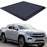 Retractable Hard Tonneau Cover Fits for VW Amarok 2022-2026 Anti-Theft with Lock Thickened Aluminum Waterproof Black