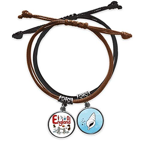 Pulsera de cuerda de cuero Inglaterra que no se cae ni molesta la piel