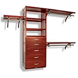 John Louis Home 16in. Deep Deluxe Organizer - 5 Drawers (6 & 8in. Deep) - Red Mahogany Finish