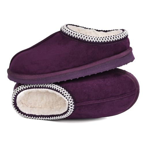 Image of Women's Slippers Fuzzy Cozy Short Ankle Shoes Indoor and Outdoor Mules Furry Warm House Slippers for Woman Cute Fluffy Clogs