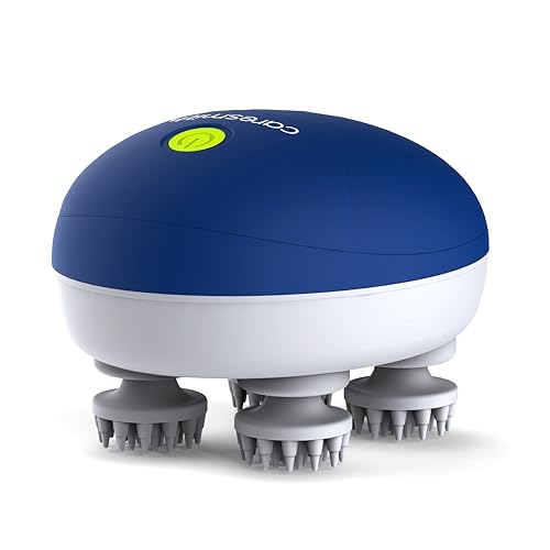 Image of Caresmith Revive Scalp Massager | 96 Silicon Kneading Points with Detachable Heads | Scalp & Head Massager for Hair Growth | Stress Relief (Blue)