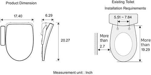 Miniatura 7 de Living Star 7500 Premium Asiento de bidé alargado | Bidé rociador de agua caliente sin costuras bajo demanda, modos de lavado integrales, ahorro de