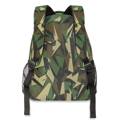 Sac à dos camouflage géométrique grand format pour ordi et rando