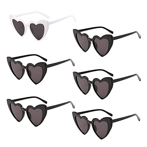 Vintage Heart Shaped Cat Eye Sunglasses for Women Girl Bulk Retro Sunglasses for Bridal Bachelorette Party