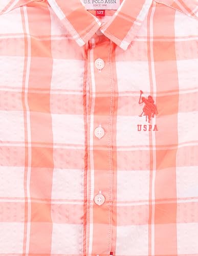 Image of U.S. Polo ASSN. Kids Check Shirt for Boys - Spread Collar Pattern, Full Button Placket, Full Sleeve Boys Shirt
