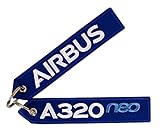 airbus a340 edelweiss business AIRBUS A320neo Schlüsselanhänger in Blau mit weisser / hellblauer Schrift.