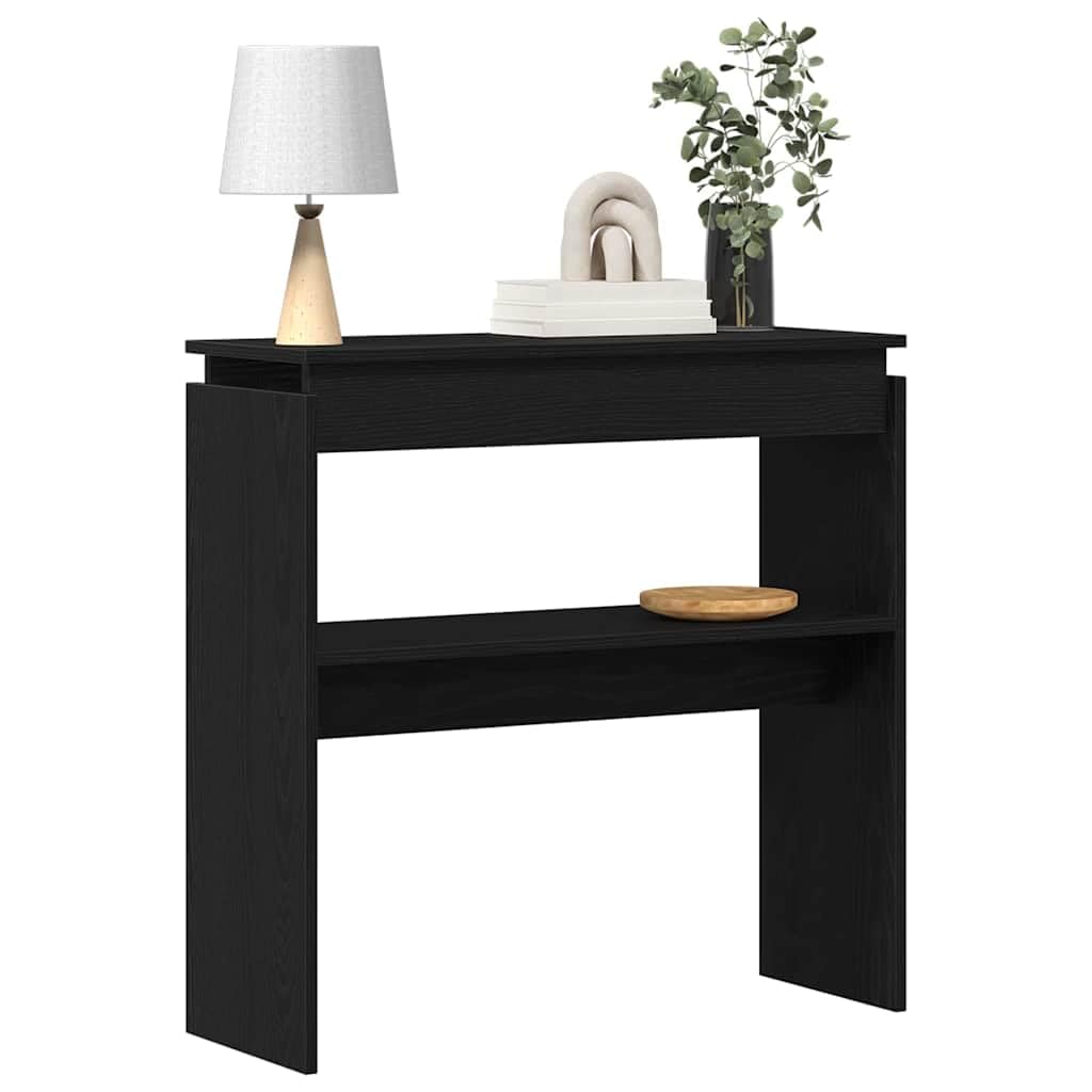 vidaXL Konsola Czarny Dąb 80 x 30 x 80 cm Drewno inżynieryjne