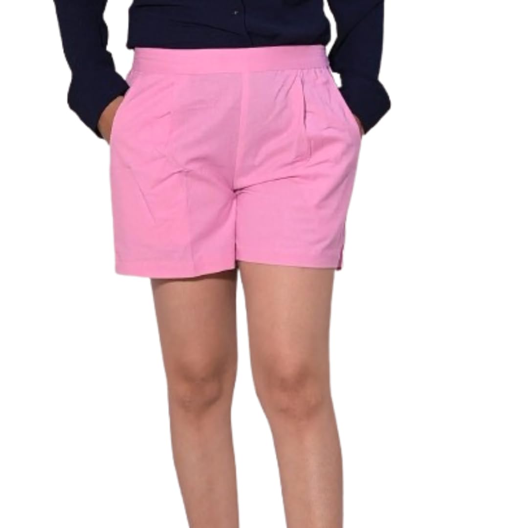 Cotton Linen Short Pants | Breathable Febric| All Day Comfort | Two Deep Pockets for All Your Essentials | Elasticated Back for More Comfort |-image-7