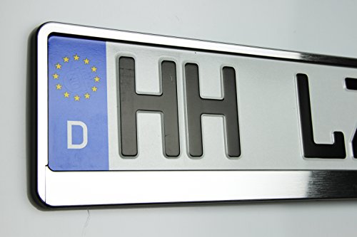 2piezas, Soporte de Matr�cula, Marco de Plata, Met�lico Cepillado