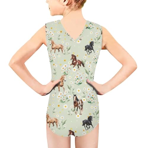 Image of Swimsuits for Girls 3-14 Summer Kids Bathing Suits Gymnastics Leotards One Piece Swimwear