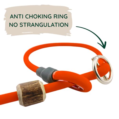 Romneys Moxon-Leine Biothane Neon Pro – handgefertigt in Deutschland, wasserfeste Trainings- & Jagdleine in Neon, robust & wetterfest, Länge 130 cm x 6 mm (Neon-Orange)