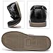DADAWEN Boys Girls Dress Shoes Casual School Shoes Slip on Loafers Kids Boat Shoe (Toddler/Little Kid/Big Kid) Black US Size 4 M Big Kid