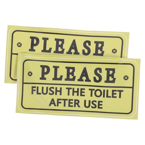 KONTONTY 2pcs Toilet Etiquette Sticker Funny Bathroom Sign for Restroom Use Easy to Remove and Clean Decorative Vinyl Decal for Home Workplace