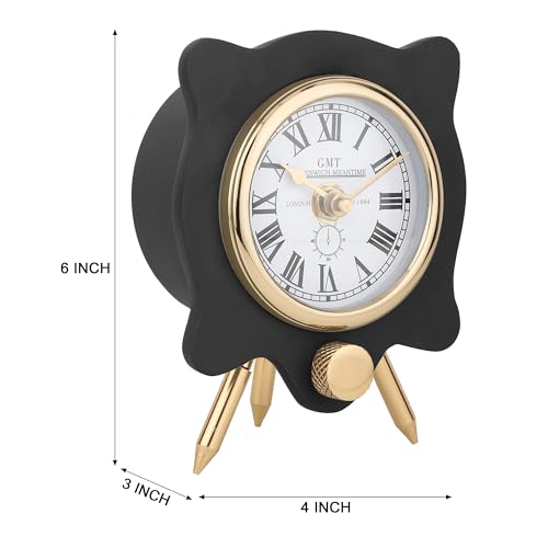 Image of Decor de Maison Brings Handcrafted Pixel Pulse Table Clock for KidsRoom, Living Room, Bedroom, Study Table | Classic Non-Ticking Tabletop Battery Operated Analog Desk Clock (Black)