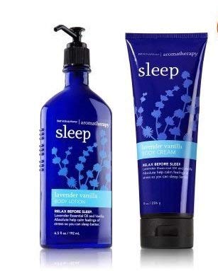 Bath & Body Works Aromatherapy Sleep Lavender Vanilla Gift Set ~ Body Lotion & Body Cream Full Size