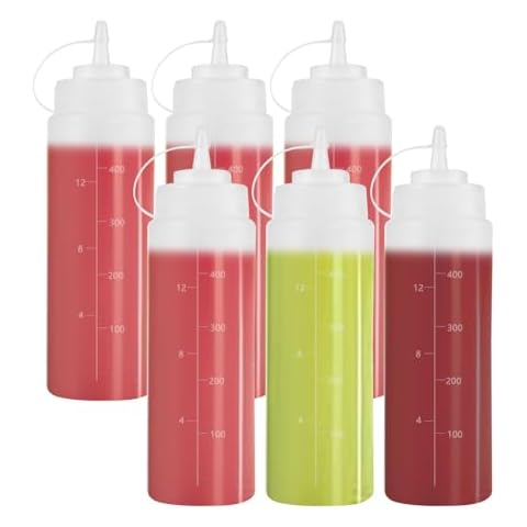 ASelected 6Pcs 500Ml Squeeze Sauce Bottles Cover