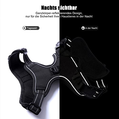FSROOMZ Hundegeschirr Anti Zieh für Kleine und mittelgroße Hunde, Anti Zug Welpen Sicherheitsgeschir No Pull Dog Harness, Weich, Gepolstert, verstellbar, Atmungsaktiv, Reflexstreifen Brustgeschirr (S)