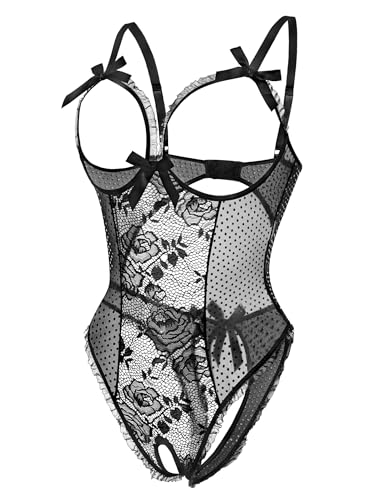 Image of Avidlove Women One Piece Lingerie Sexy Lace Babydoll Mini Bodysuit