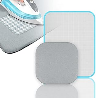 ANOTHEEE Heat Press Mat for Cricut Machines for HTV Iron On Project for Craft Vinyl Ironing Insulation Transfer with 1 Pcs Heat-Resistant Mesh Ironing Cloths (Grey Blue, 12X12)