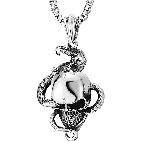 Collier Pendentif Serpent et Crâne COOLSTEELANDBEYOND Cover