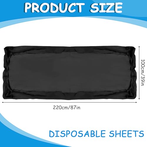 30 Pcs Massage Table Sheets Disposable Fitted Bed Sheets Thickened Spa Bed Covers Soft Non Woven Massage Table Cover for Spa Salon Body Facial Beauty, 39 x 87 Inch(Black) - Image 3