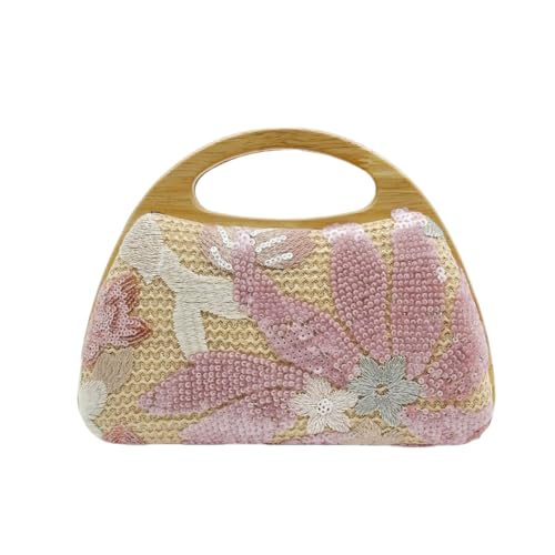 Image of UMREN Straw Clutch Handbags Women Beach Crossbody Hand-woven Summer Purse Wallet Top handle Evening Bag for Wedding Party