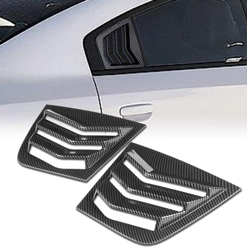 Rear Side Window Louvers ABS Sunshade Cover Vent Compatible with 2011-2021 Dodge Charger 2 Pieces, 2012 2013 2014 2015 2016 2017 2018 2019 2020 (Carbon Style)