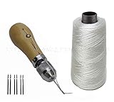 JC Performance Leather Sewing Awl Quick Stitch Repair Tool Set Heavy Duty Thread (Without Awl, White)