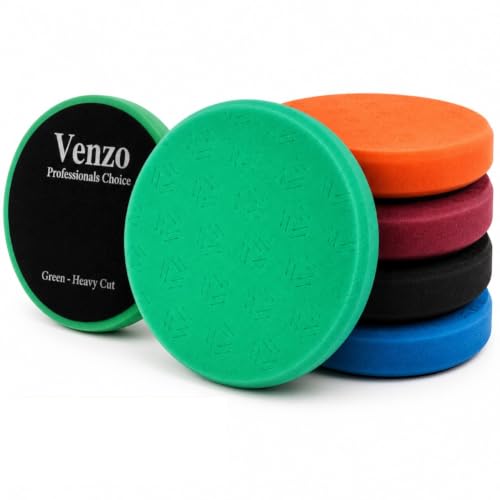 5 Inch Buffing Polishing Pads Kit, 5 Pcs Foam Pads for 125mm Backing Plate, Cutting Polishing &amp; Waxing Pads for RO/DA/GA Car Polisher