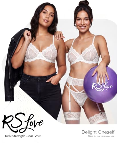 Image of RSLOVE Lingerie Set for Women Sexy - Corset And Panty Outfits 3 Piece Lace Push Up Underwire with Garter Lingerie