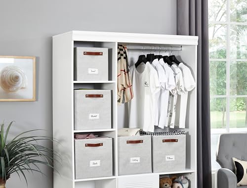 Image of DECOMOMO Storage Cube | 13x13x13 Storage Cube Bins with Label Holders, Fabric Storage Cubes for Shelves Closet Toys Clothes (13 inch / 6pcs, Light Texture Grey)