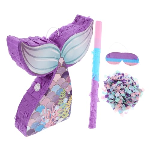 Piñata sirène anniversaire avec kit masque et stick de jeu pour bonbons Cabilock