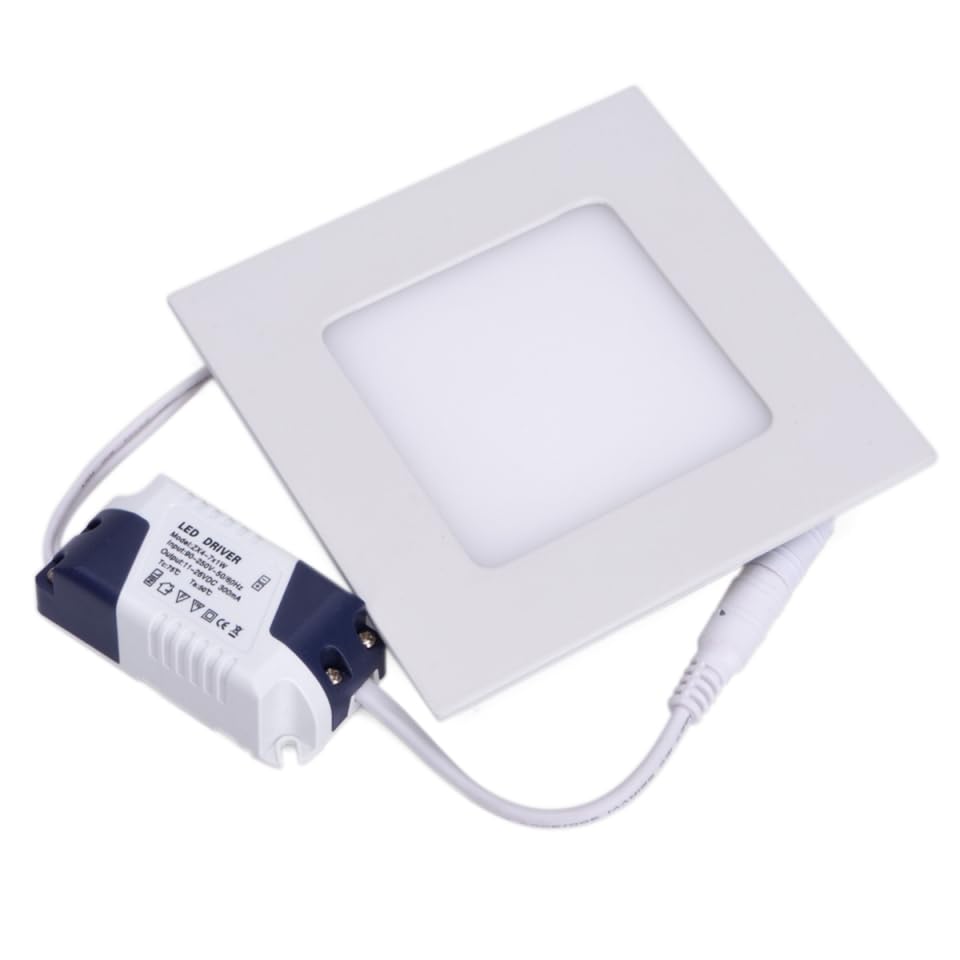 Angoily 6W Led Panel Ceiling Light Warm White 3000-3500K 12X12Cm Indoor Ceiling Lighting for Office Kitchen Living Room