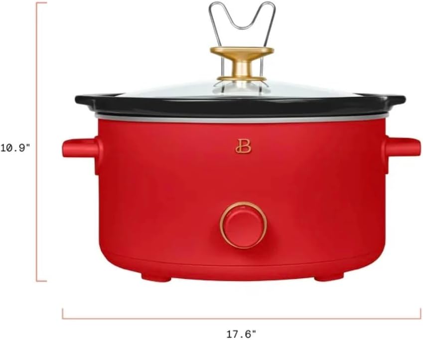 8 Qt Manual Slow Cooker, Red