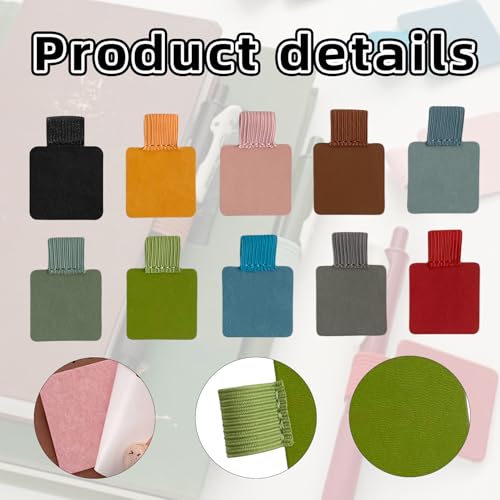 10 Stück Stiftschlaufe Selbstklebend,Stifthalter Notizbuch,Stifthalter Selbstklebend,Elastische Farbe Stiftschlaufe,Lederstifthalter,Stiftringhalter,Pen Loop Clips für Tagebuch,Notebook,Kalender