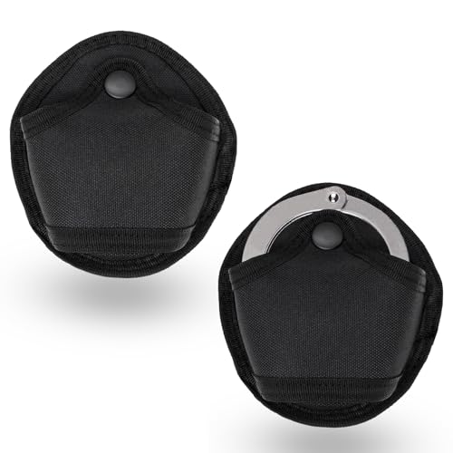 2 Pack Handcuff Holster Case Fit Hinged Chain and Asp Handcuff, Tactical Pouch Compatible Molle Vest, Belt Attachment