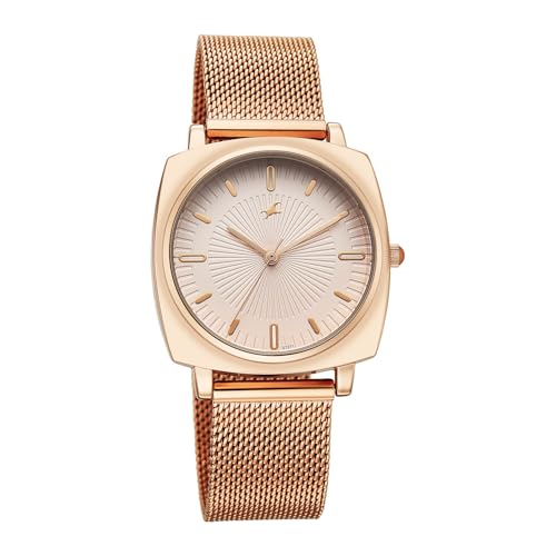 Image of Fastrack Stunners X Quartz Analog with Rose Gold Dial Rose Gold Stainless Steel Strap Watch for Girls - 68043WM06