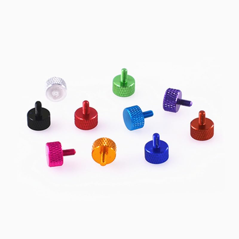 Generic 4PCS Thumb Screws Reticulate Adjust Multicolour Screw Aluminum Bolts M3x6mm - (Color: Yellow)