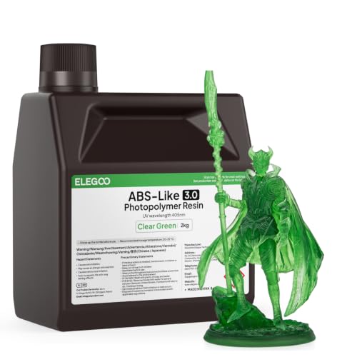 ELEGOO Upgraded ABS-Like Resin 3.0 Clear Green 2KG