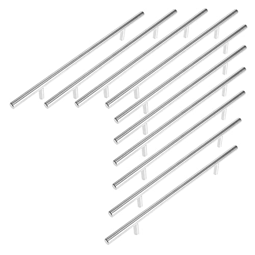 取っ手 201ステンレス 引き出し キャビネットハンドル 食器棚プルハンドル ドア 家具の取っ手 ネジ付き 10個 (穴中心の距離128mm 全長200mm 直径12mm)